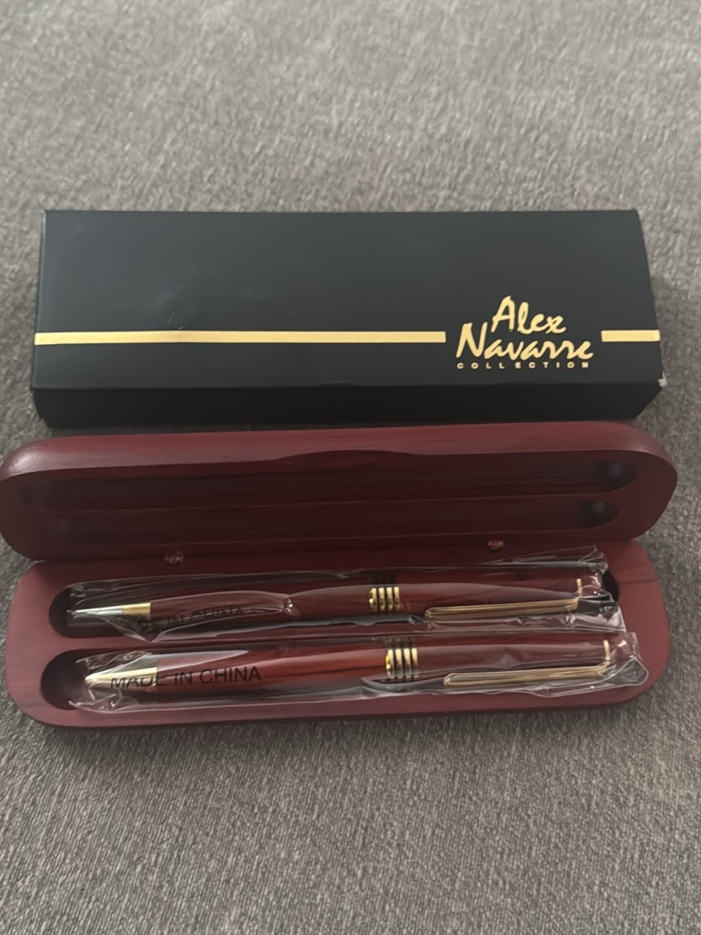 Alex Navarre Wood Grain USMC Pen Set
